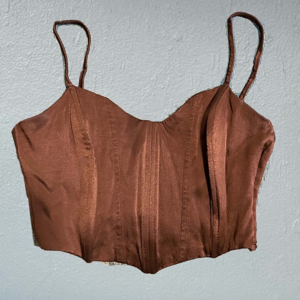 Zara brown corset top